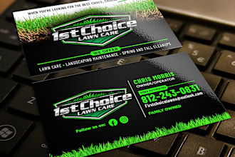 create landscape, cleaning, power washing, lawn care business card