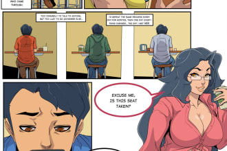 make comic strip, comic illustration, furry comic, comic art, nsfw comic