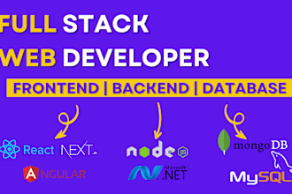 be your full stack web developer including mern, mean, and dot net