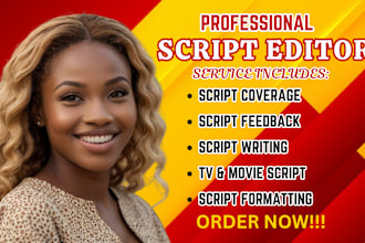 provide script coverage, feedback, script notes for your short film, tv script