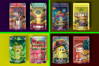 design premium weed pouch, cbd packaging, mylar bag design