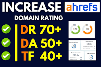 increase domain rating DR 70 ahrefs moz da using high authority SEO backlinks