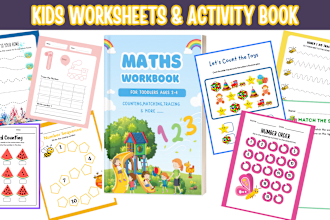 design custom kids activity books and worksheets for kdp amazon etsy