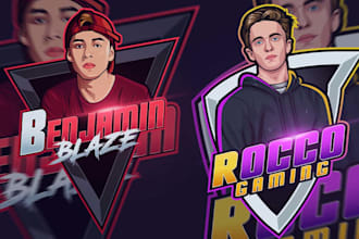 design mascot avatar logo for youtube, twitch, and facebook