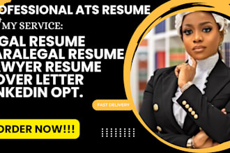 write you legal, paralegal, lawyer resume, cover letter, linkedin opt