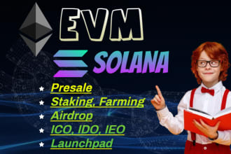 build ico ido presale staking cross chain bridge dapp and launchpad solana
