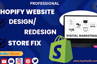 design or redesign shopify store, shopify store fix