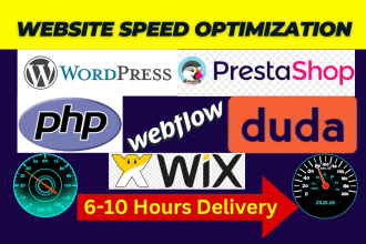 speed up wordpress webflow wix duda PHP prestashop website speed optimization