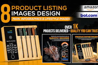 design bol or amazon product listing images with infographics