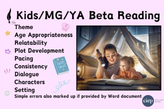 beta read your childrens, middle grade or young adult book great reviews