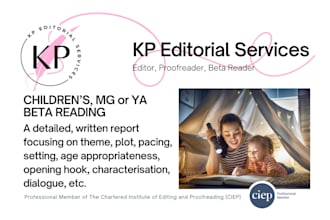 beta read your childrens, mg or ya book ciep professional