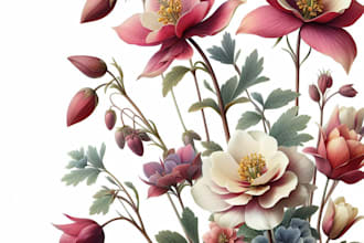 draw beautiful botanical illustrations of flowers, fruits,