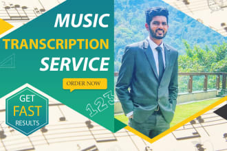 do music transcription, sheet music, arrangement of any song