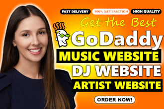 do modern artist website, dj ecommerce website, godaddy website, music website