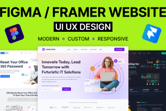 design a responsive website UI UX design in figma or framer