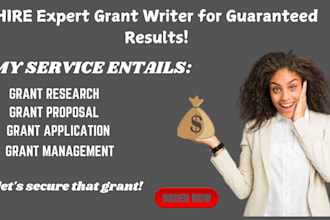 write grant proposal, do grant research , do grant proposal writing and apply