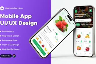 do responsive mobile app UI design, figma app UI design with prototype