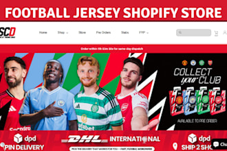 build sport wears website football jersey shopify store sport apparel website