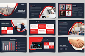 design premium modern powerpoint presentation, pitch deck, google slide