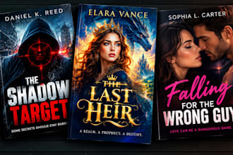 do book cover design for novella, short stories, fantasy, and fairy tale covers
