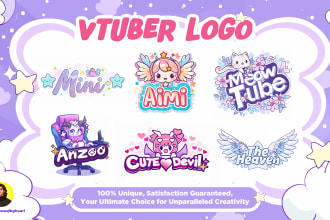 design unique vtuber logo design, custom cute anime style for twitch, streamers