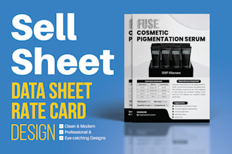 design professional product sell sheet, data sheet, rate cards