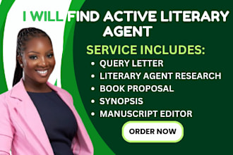 find best literary agent for your manuscript to be publish write query, synopsis