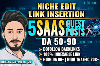 do saas guest post, backlink, niche edit and link insertion on high da saas blog