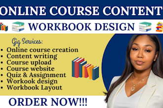 create online course creation, do video course,  training manual course creation