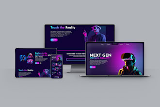 create a responsive animated landing page and website design