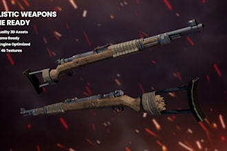 model realistic game ready 3d gun assets