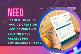 create payment receipt, invoice, proforma, CV, forms