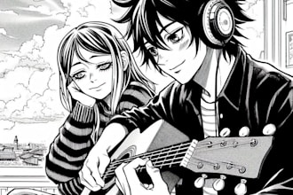 create a manga page or a character concept