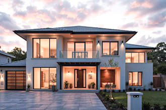 render exterior home design , interior house , commercial building 3d rendering