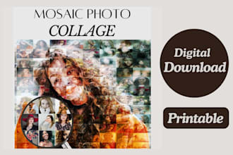 create mosaic picture from photos collage as a unique unforgettable family gift