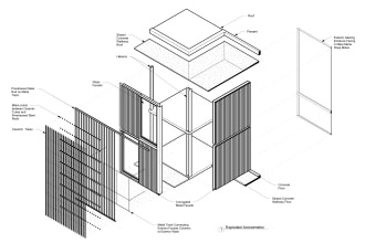 create an exploded axonometric drawing of a building or component