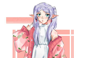 illustrate lovely anime girl just for you