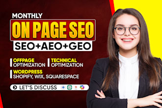 do onpage SEO GEO aeo service for wordpress shopify wix squarespace website