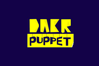 design awesome dark puppet wordmark logo