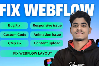 fix webflow bugs in your webflow website as a webflow expert, webflow developer