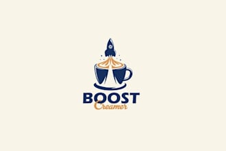 natural coffee creamer brand logo design