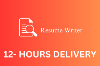 deliver a 12 hour professional CV, resume, cover letter and optimize linkedin