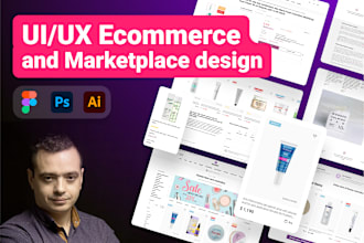 do custom ecommerce figma website design, marketplace ui ux design