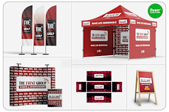 do step and repeat, canopy tent, feather flag, table cover, or signage design