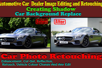 car photo editing,enhancement,retouching,cut out with shadow