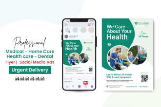 design medical, health care, home care, and dental flyer or one pager