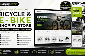 design a modern bicycle shopify store and e bike website