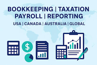 bookkeeping, payroll, tax filing and accounting for USA, canada and australia