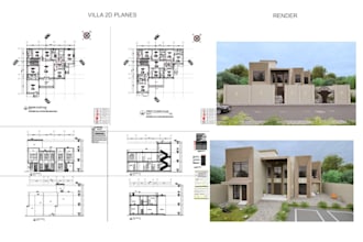 do architectural 2d drawings in autocad and 3d rendering