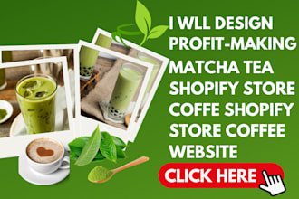 design profit making matcha tea shopify store mushroom coffee store tea store